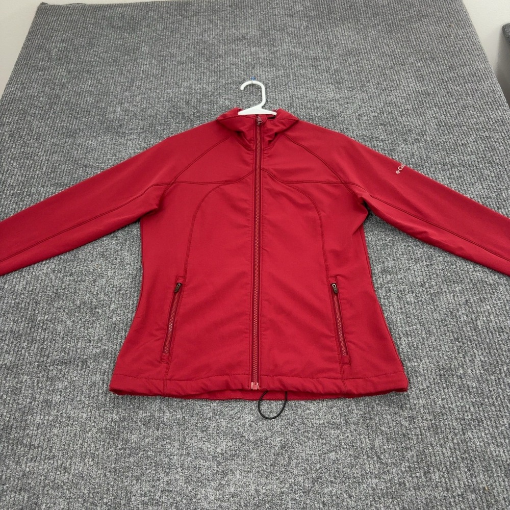Columbia Softshell Jacket Womens M Red Polyester Elastane Full Zip Gorpcore